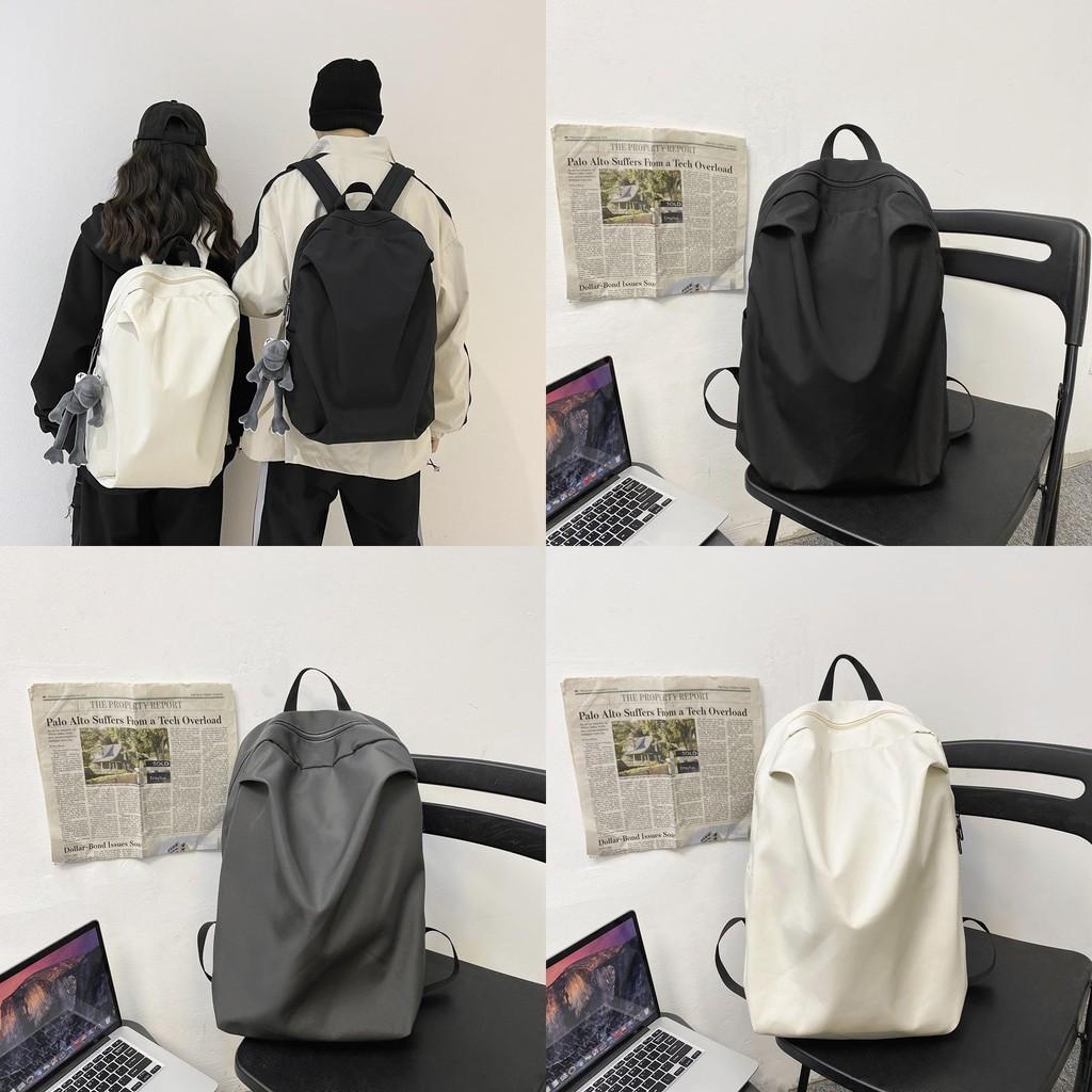 Simple Solid Color Large Capacity Student Leisure Backpack For Use Daily