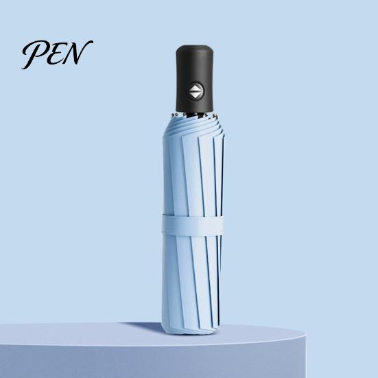 Travel Umbrella Automatic Folding with Carabiner Handle, UV Rain Protection Rainproof Umbrella, Windproof Portable for Women Men Easy Open Close