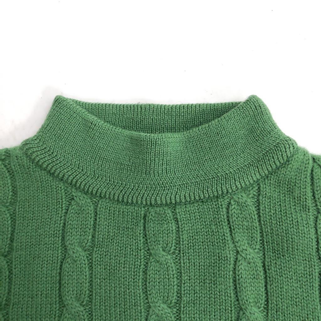 USED/80s-90s Vintage Fiorucci Long Sleeve Wool Sweater Women M Green Cable Knit