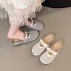Cool summer niche woven mesh breathable flat bottom bag head half slippers women's 2025 new one-pedal slippers