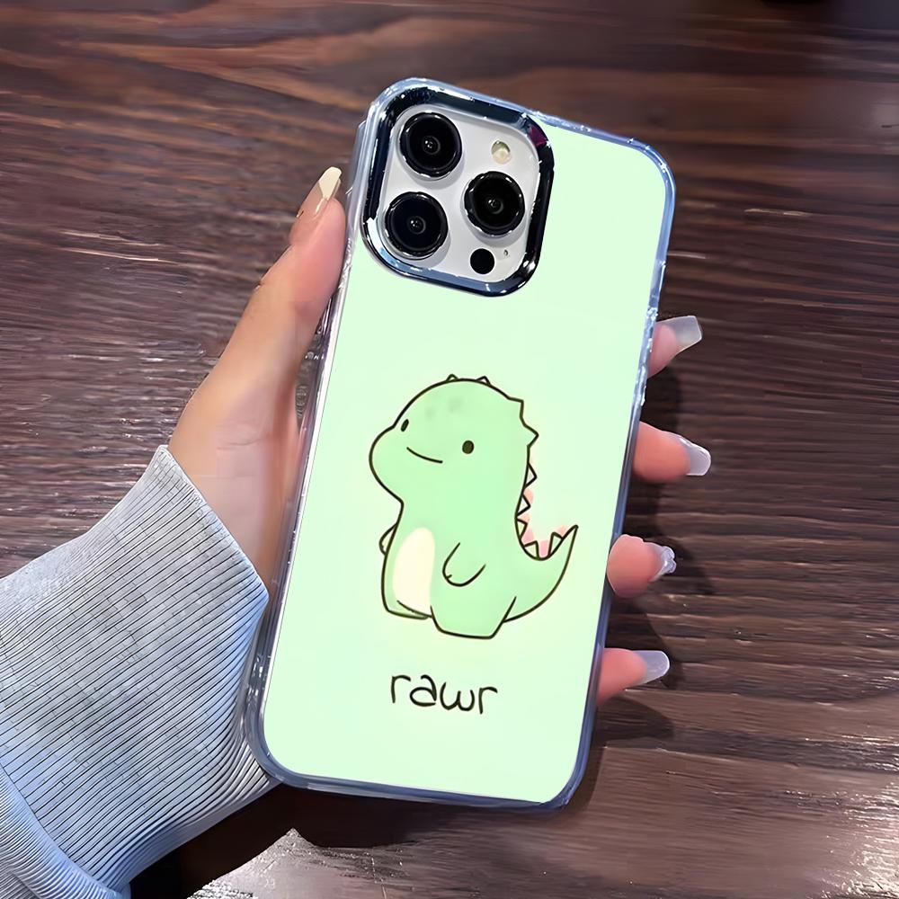 Cute Cartoon Dinosaurs Phone Case For IPhone 17 Pro Max 16 15 14 Pro Max IPhone 13 Pro Max 11 Plus Transparent Cover