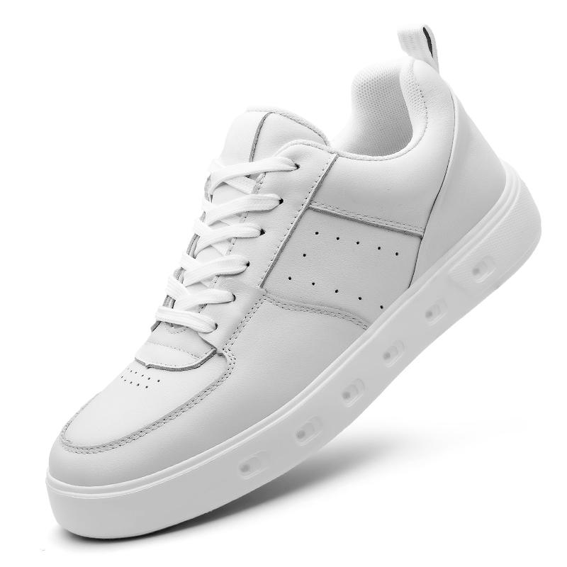 

Fashion Men Fashion Casual Skate Shoes Genuine Leather Men s Breathable Running Shoes Lightweight Walking Sneakers Athletic Sports Shoes 44