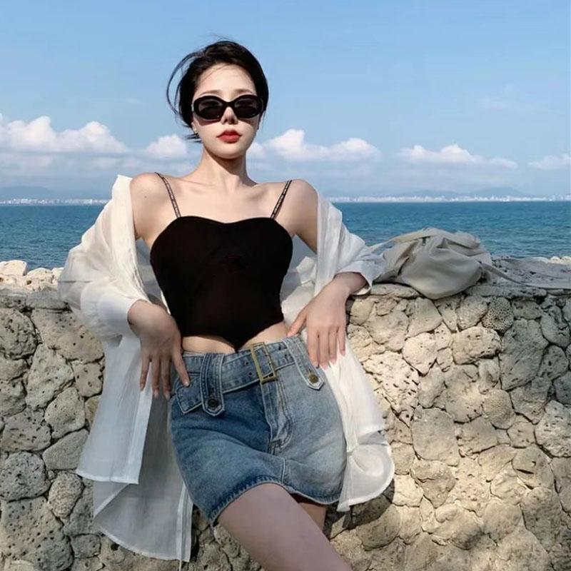 Thin Long Sleeve Sunscreen Shirt Woman Back Split Lace Up White Shirts Women Casual Loose Holiday Beach Blouse