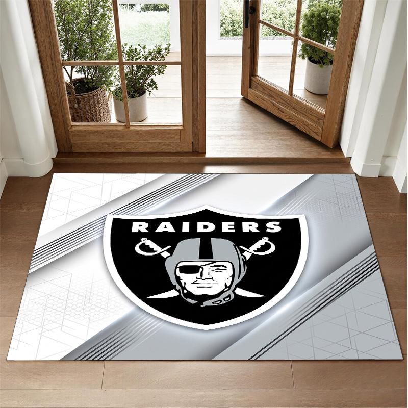 Las Vegas Raiders Design Crystal Velvet Rug Soft Decorative Mat for Bedroom Entrance