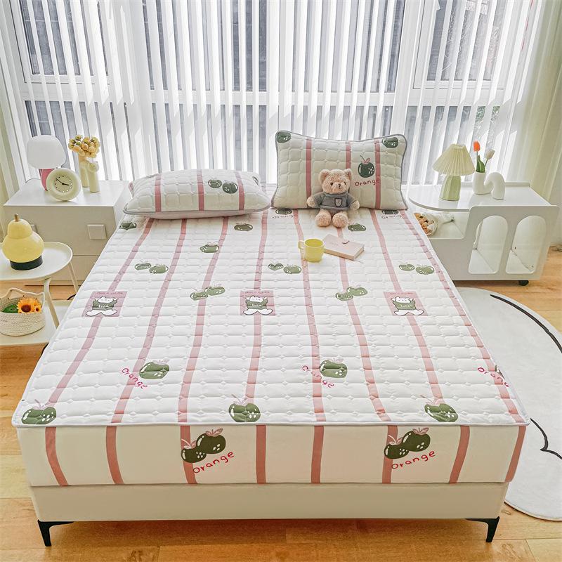 Einfarbiger, gesteppter, rutschfester Matratzenbezug – verdicktes, gebürstetes All-Inclusive-Laken für Simmons-Betten