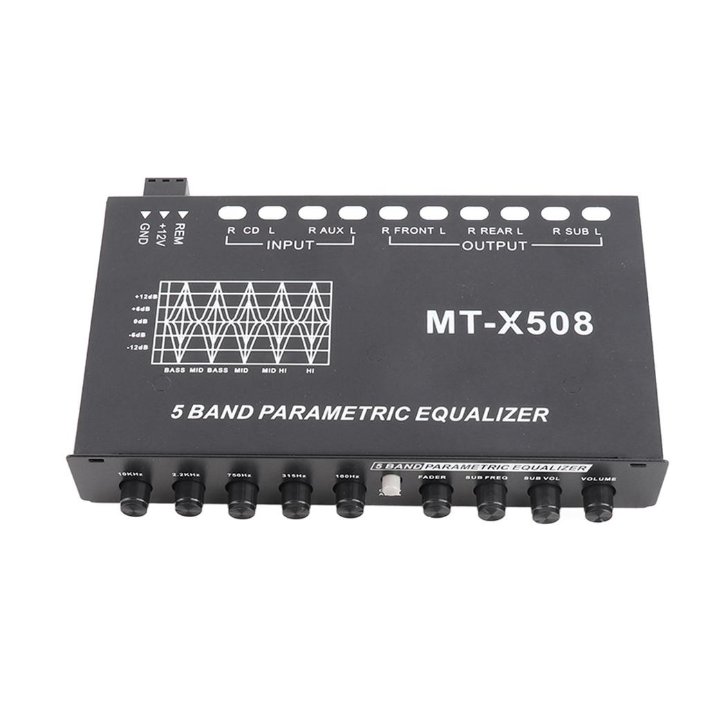 Car Audio Equalizer Adjustable 5 Bands Precise Tuning EQ Tuning Crossover Amplifier Graphic Equalizer