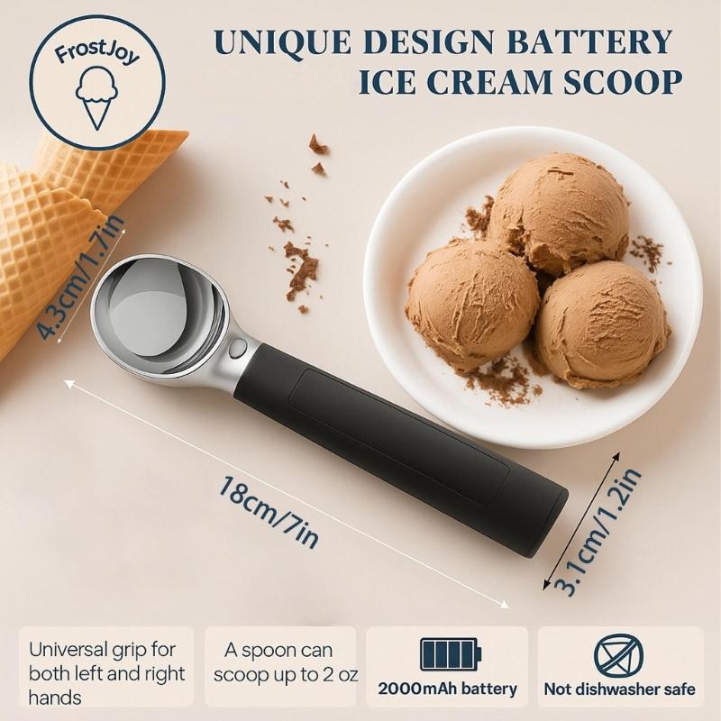 Warm Ice Cream Spoon Effortless Scooping Electric Warming Spoon Perfect for Seniors Kids Nonslip Grip Dishwasher Safe