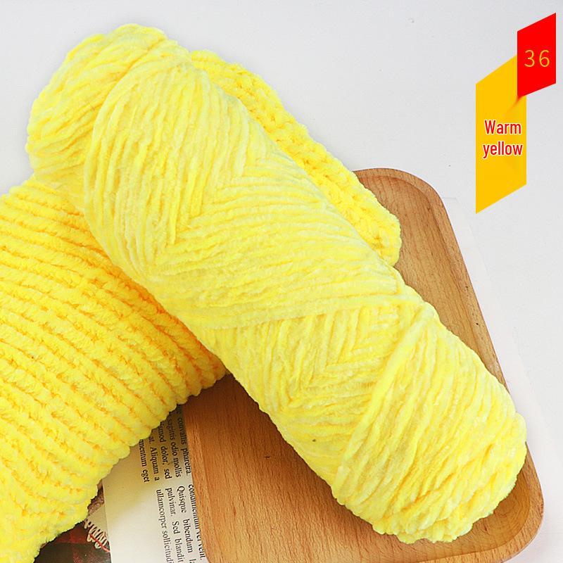 Chenille Gold Velvet Chunky Yarn Kit for Hats, Scarves, Sweaters, Dolls, and DIY Knitting