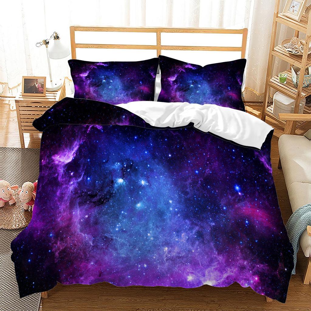 Cosmic Star Planet Astronaut 3D Digital Printed Bed Three-Piece Kit