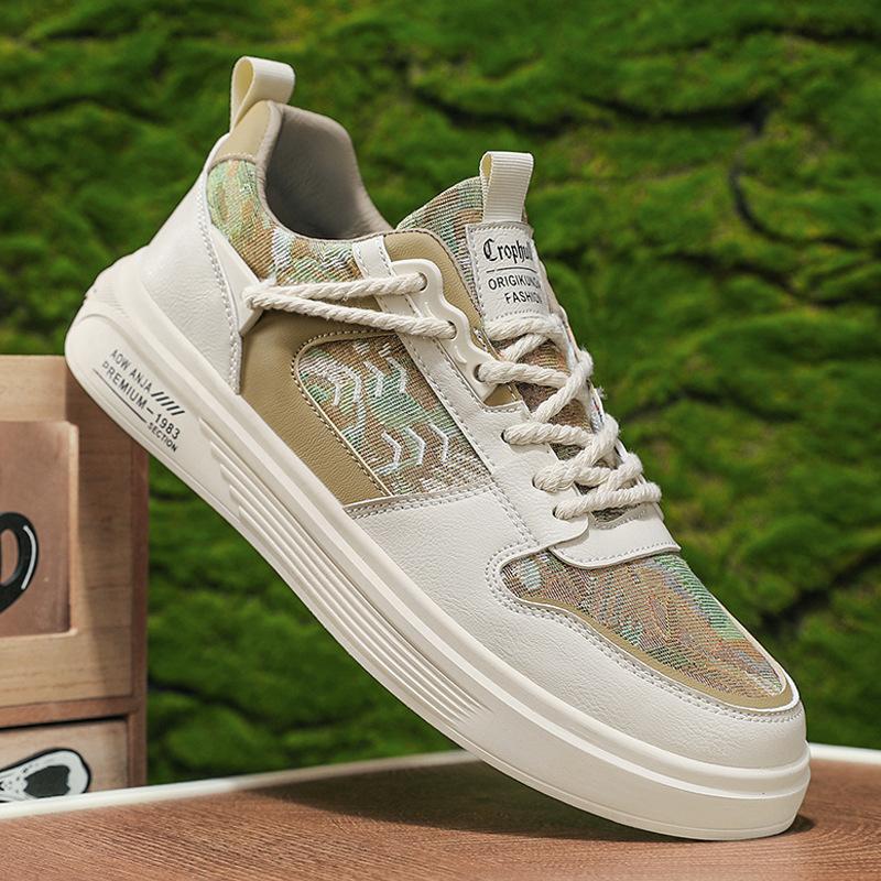 Pánské boty Guochao Kontrastní barva Plochá základová deska Design boty Harajuku Mládežnická sportovní obuv