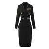 Elegant V-Neck Professional Suit Dress