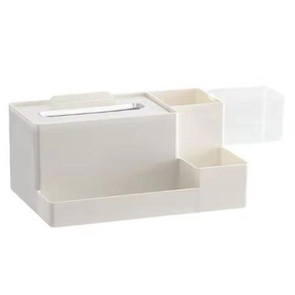 Пластиковый прямоугольный держатель для салфеток большой емкости с подставкой для мобильного телефона коробка для салфеток нескользящий держатель для канцелярских принадлежностей для дома белый 9893₽
