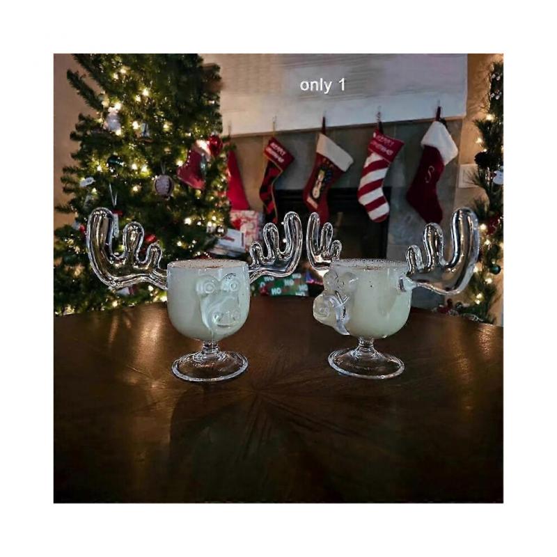 Christmas Vacation Cup Set Glass Cup Holiday Glassware compatible with Drinks, Beverages Holds 8 Oun