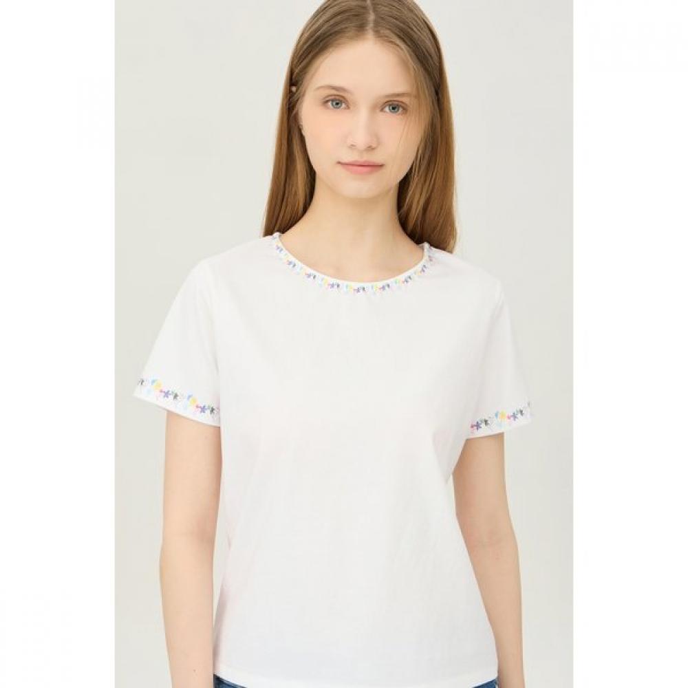 BeneTTon Flower PoinT ShorT Sleeve T shirT baTs95531