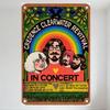 Creedence Clearwater Revival Vintage Concert Tin Sign Retro Rainbow Band Members Illustration Metal Plaque for Home Bar Cafe Wal