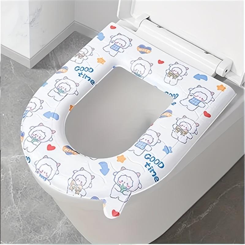 Cartoon Printed Pattern Bathroom Toilet Cushion Home Universal U-shaped Toilet Pads Washable Paste Type Toilet Cover