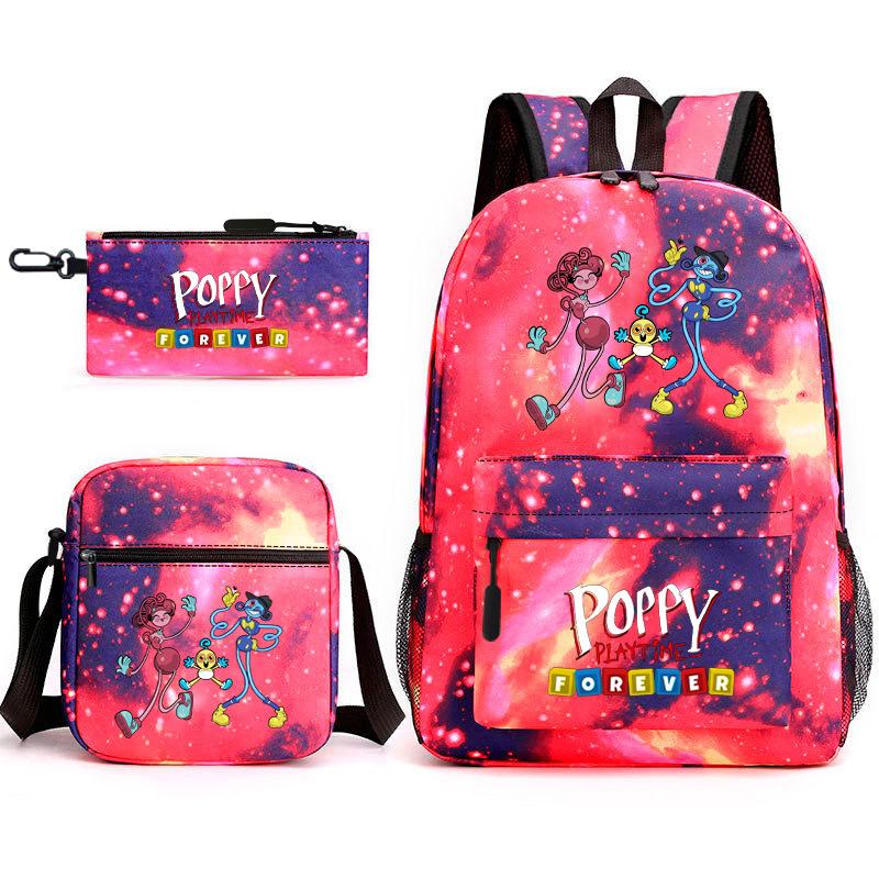 Poppy's Game Time Starry Sky Elementary School Bag Nightmare Animal Large Capacity Backpack Three-piece Set