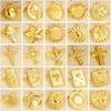 6pcs Real Gold Plated Sun Moon Star Charm Cross Stainless Steel Charms For Jewelry Making Supplies Flower Heart Handmade Pendant