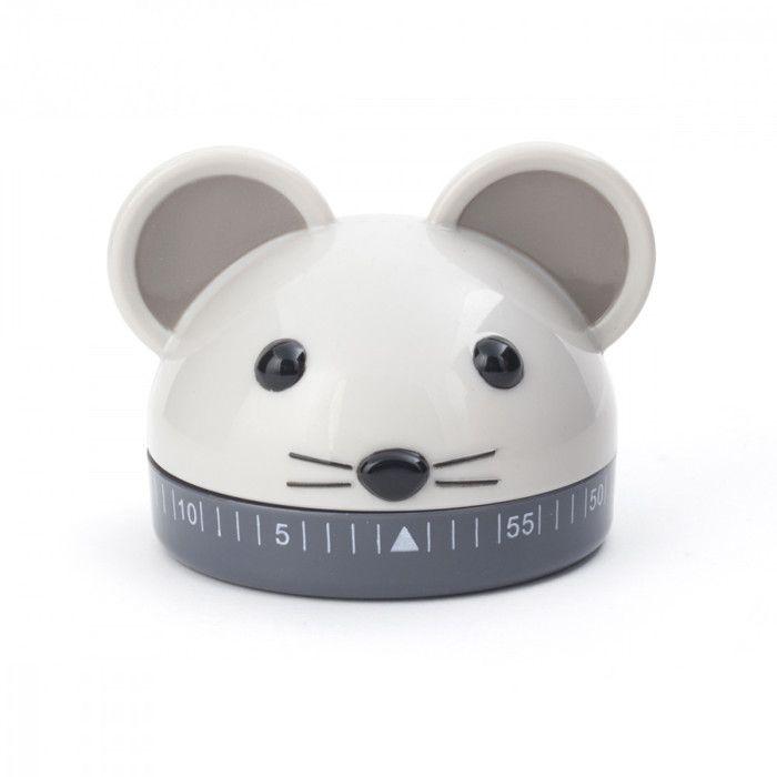 Minuteur de cuisine - original - souris - plastique - gris - mignon