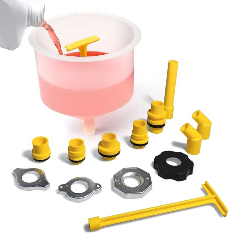 

Комплект воронок для предотвращения пролива охлаждающей жидкости, воронка для прокачки охлаждающей жидкости радиатора с адаптерами общего назначения, 15 шт. 1