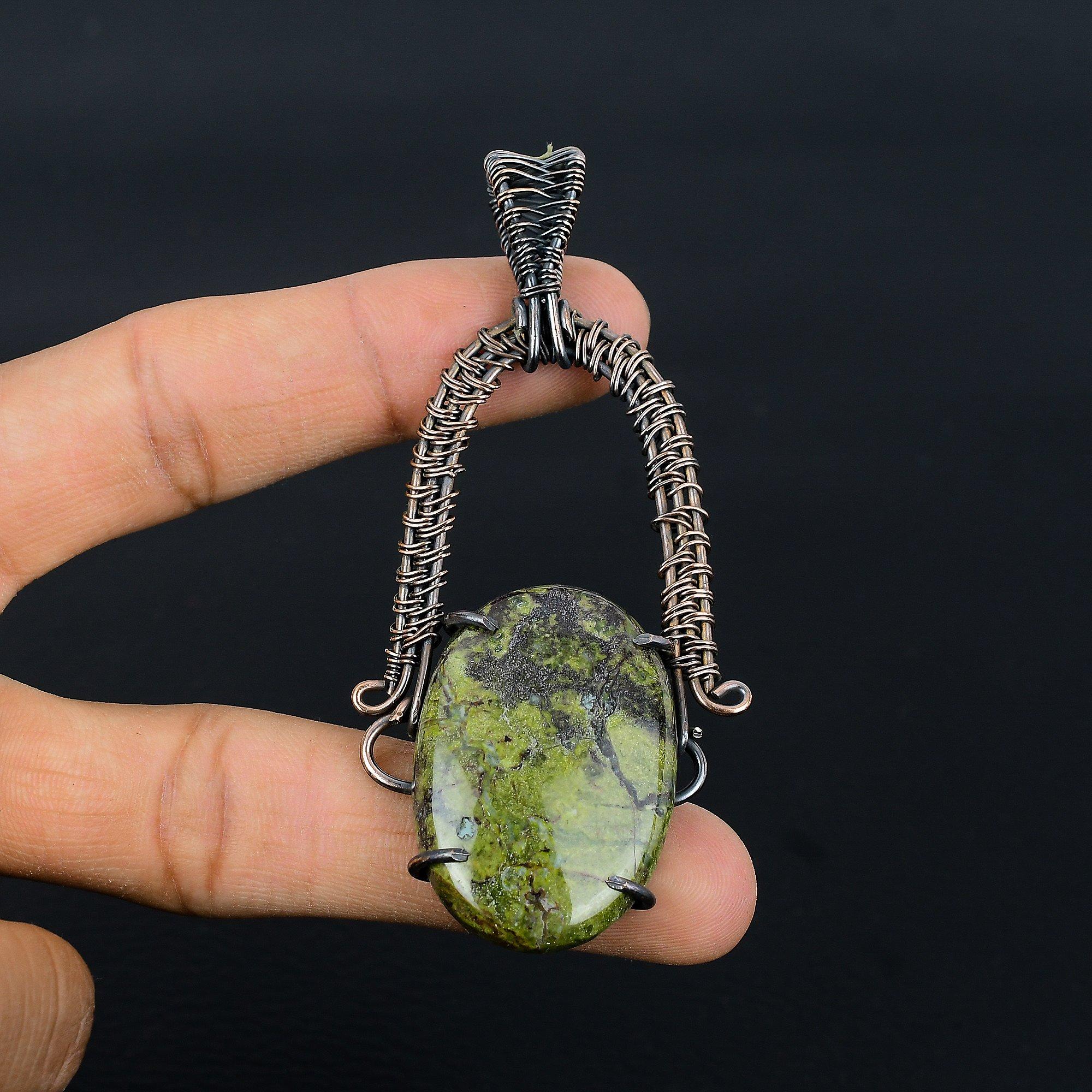 

Подвеска из яшмы Драконьей крови, обернутая медной проволокой 999 пробы, Ювелирные изделия с подвеской из драгоценного камня ручной работы, Подарки для жены, Новая подвеска 2.55 Inches