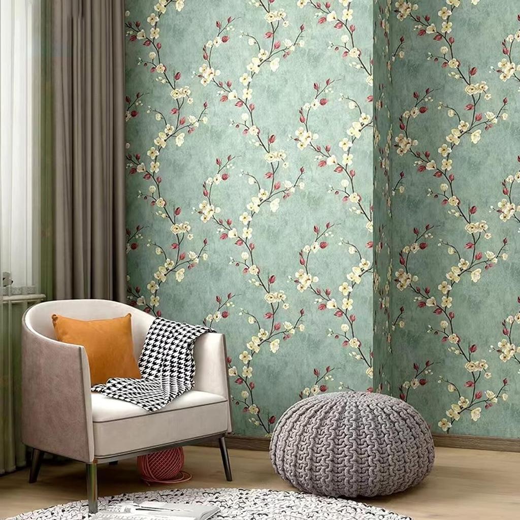 1pc 3m/Roll Green Leaf Contact Paper Floral Peel and Stick Wallpaper, Removable Self Adhesive, Bedroom, Drawers, Cabinets Decor