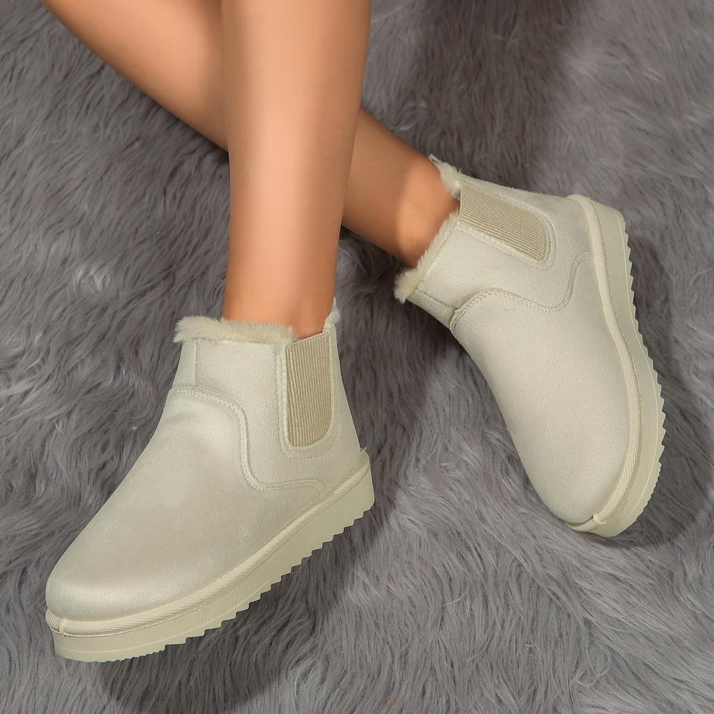 Women's Comfortable Fashion Hundred Cotton Shoes Snow Boots--Plush Lining Warm One Foot Stirrup Arch Support Casual Home Outdoor Shoes