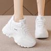 Women's Black White Chunky Sneakers 2025 Autumn Fashion Platform Sports Shoes for Women Thick Sole Non Slip Casual Walking Shoes