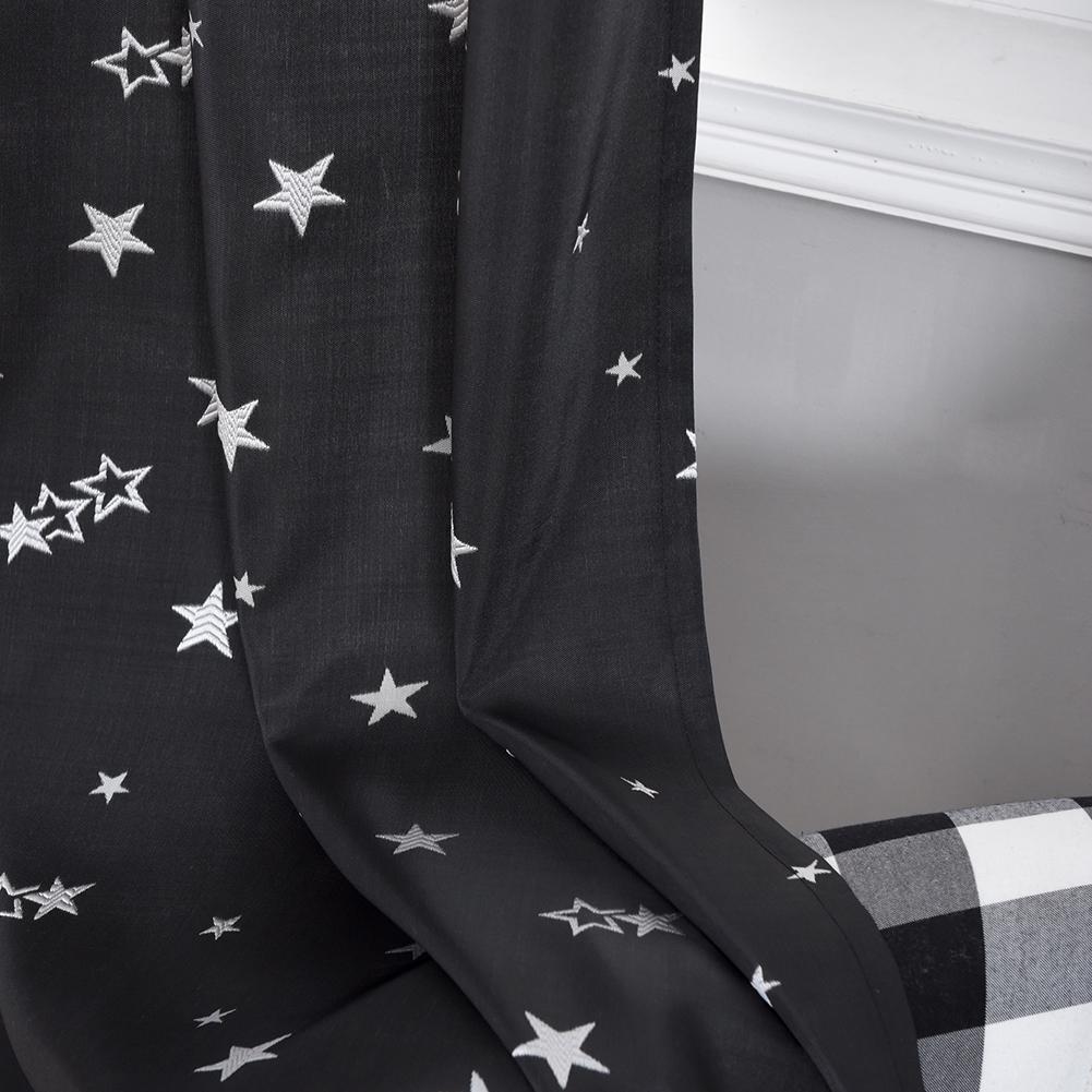 1PC Roman Modern 20%+Semi-Blackout Curtain Embroidered Dream Star Curtains Kitchen Window Bedroom Curtains 1 PCS Lozujoju Home Decor