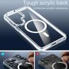 Two-color Transparent Magnetic Phone Case For Samsung Galaxy S26 Ultra 5G, TPU+Acrylic Metal Buttons Raised Bezel Anti-Scratch Protective Cover
