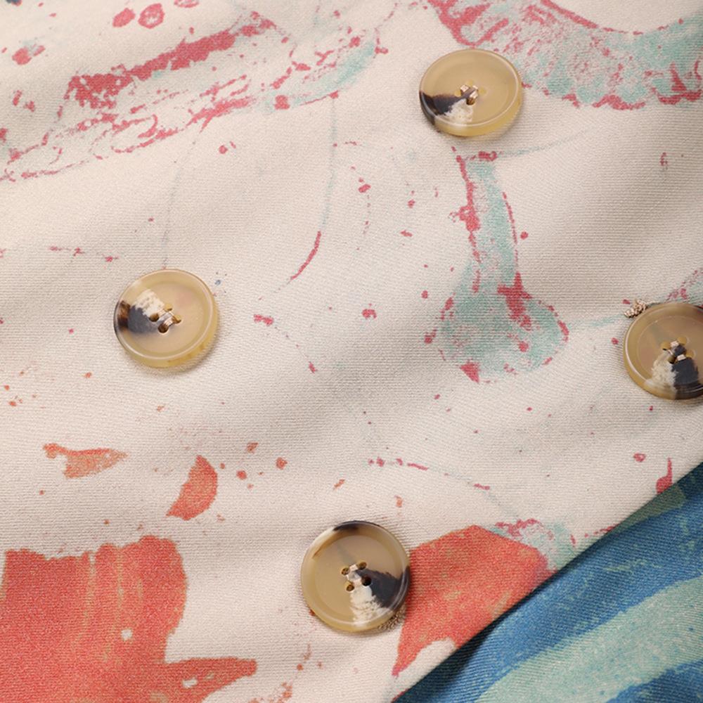 British Wind Niche Fried Street Coat Dámský nový podzimní malovaný potisk v dlouhém pase Temperament All Match Trench Coat