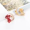 Enamel Animal Christmas Gifts Fashion Accessories Clothes Pin Moon Bear Brooch Brooch Pins