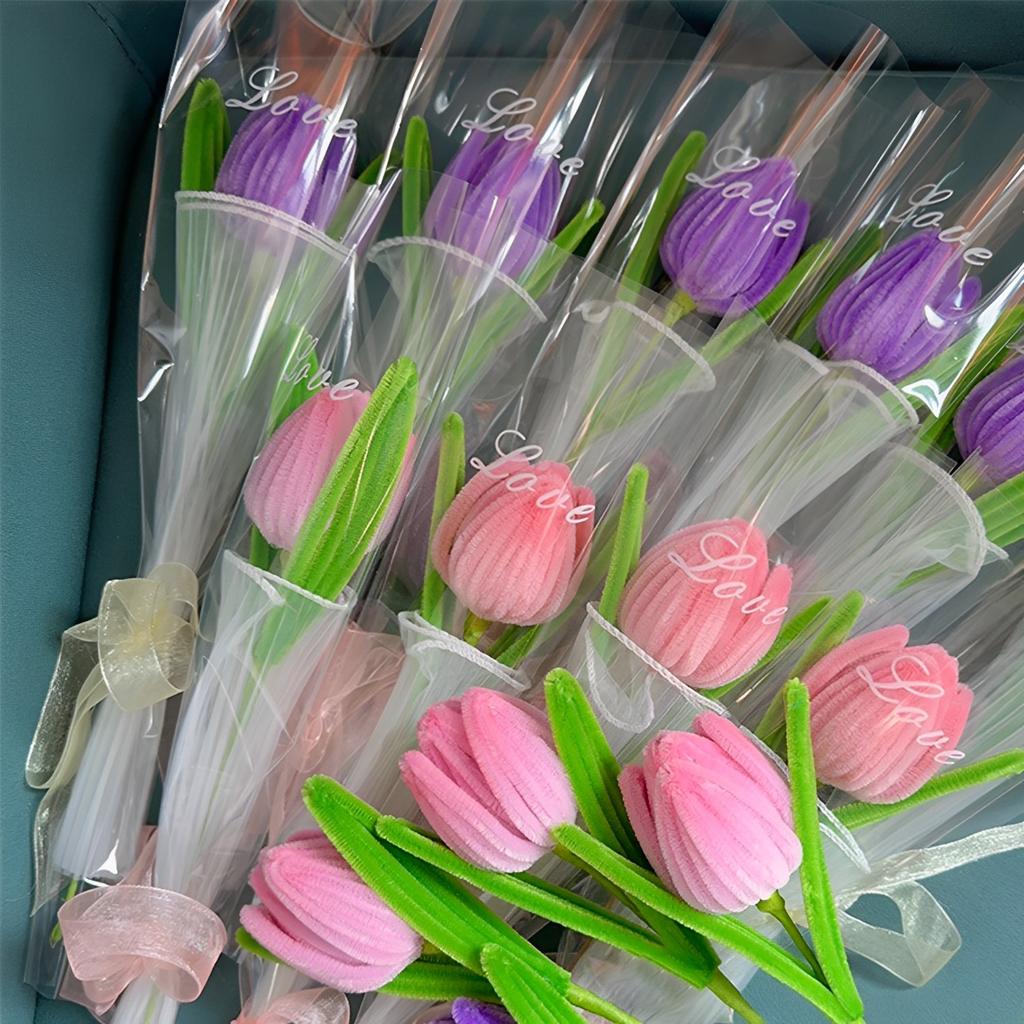 Chenille Stems Flower Craft Kit , 100pcs Pipe Cleaners for Craft, DIY Art Creative Crafts for Weddings Birthday Party Gifts