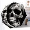 1pc Sugar Skull Design Automatic Umbrella - Stylish, Durable, with 8-Rib Manual Open Design, Elegant Black Handleyy250920199
