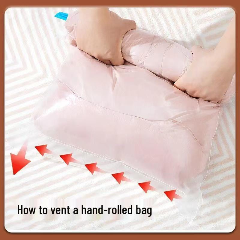 Manual Roll-up Vacuum Compression Bag for Travel: Store Clothes, Underwear, and Socks.