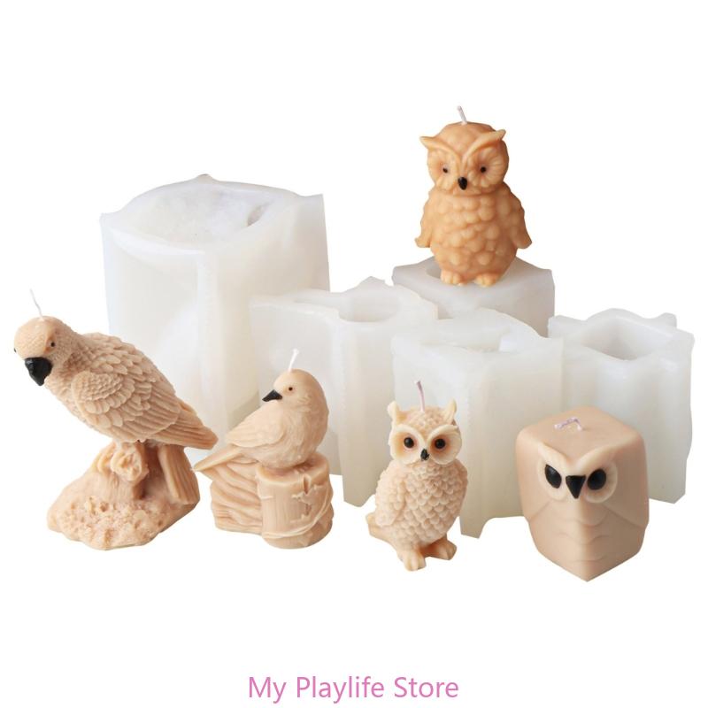 Forme din silicon pentru bufniță în picioare Forme pentru papagali Forme pentru ipsos Forme din rășină epoxidica Forme minunate pentru animale pentru fabricarea lumânărilor