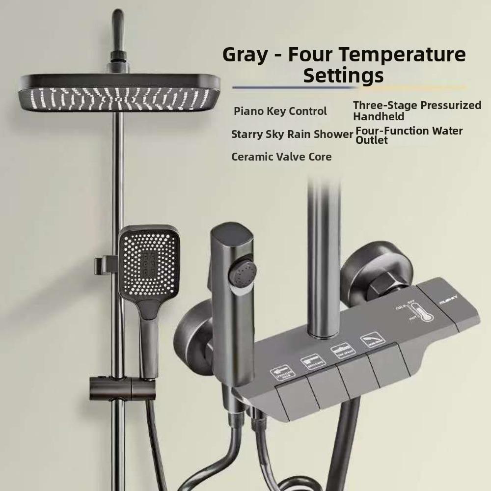 High Pressure Digital Shower Faucet Set Intelligent Rainfall Shower Set Shower System Water Saving Basic