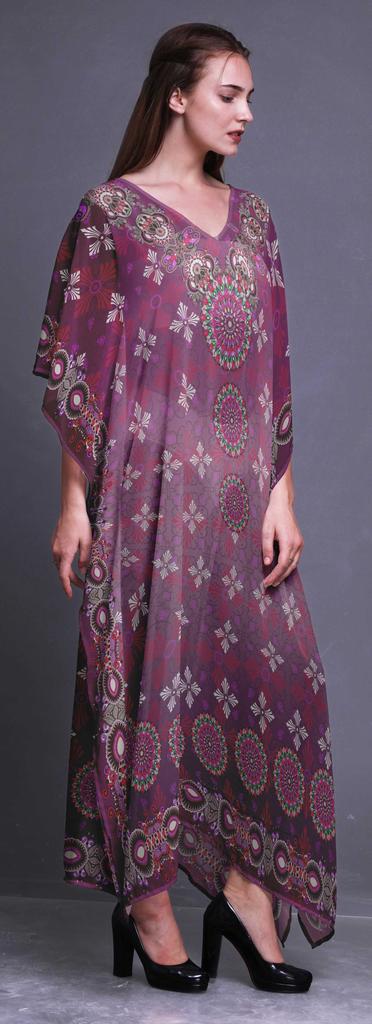 Phagun Floral Ethnic Womens Long Beach Kaftan Beachwear Bikini Coverup Maxi