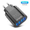 VAORLO 3A Charging Port Fast Charger 4 USB Port LED Light Quickly Charge EU US Plug 48W Charging