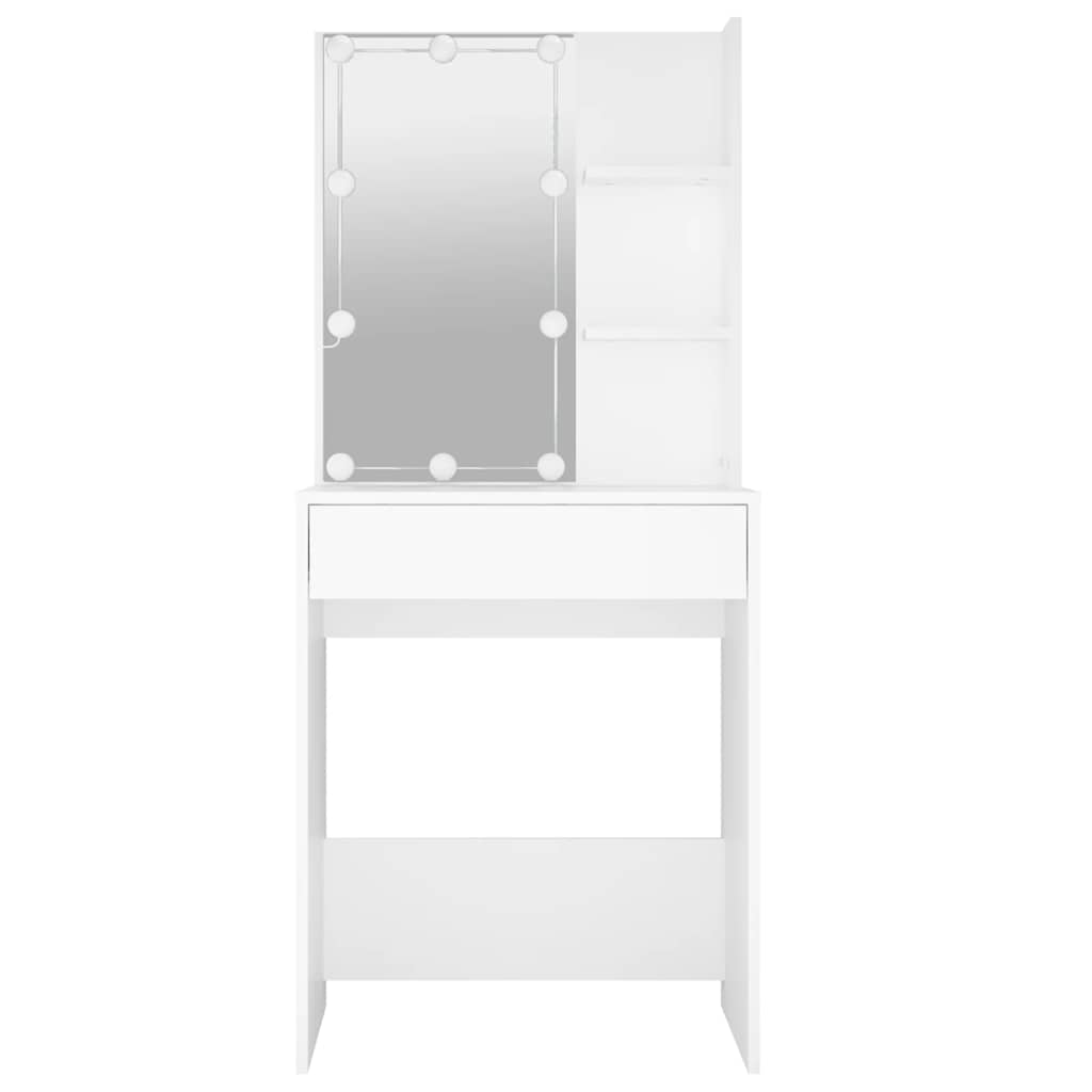 Makeup Table with LED Lights White 60x40x140 cm
