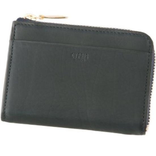 CYPRIS Rainier Calf Coin Purse Coin Case L Shape Round Zipper Leather Day Gift Present Boyfriend Navy 1142 [Cypris] Father's Men's