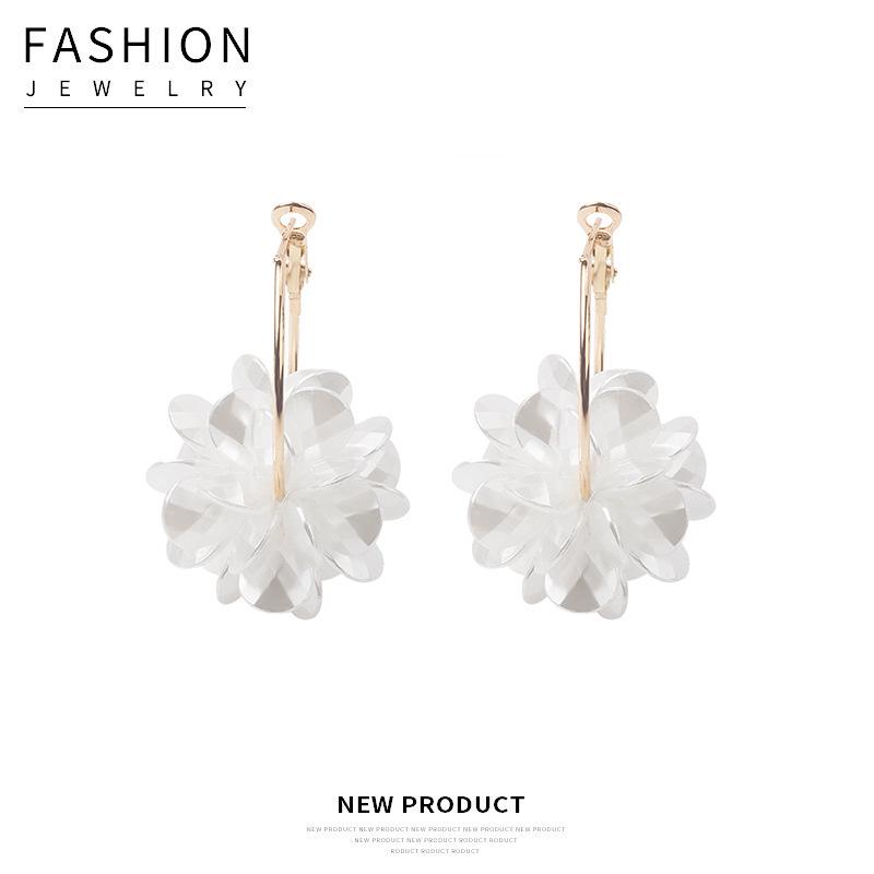 Korean 3D Flower Pearl Earrings – Elegant, Versatile, Fairy-Inspired Ear Cuffs for Women