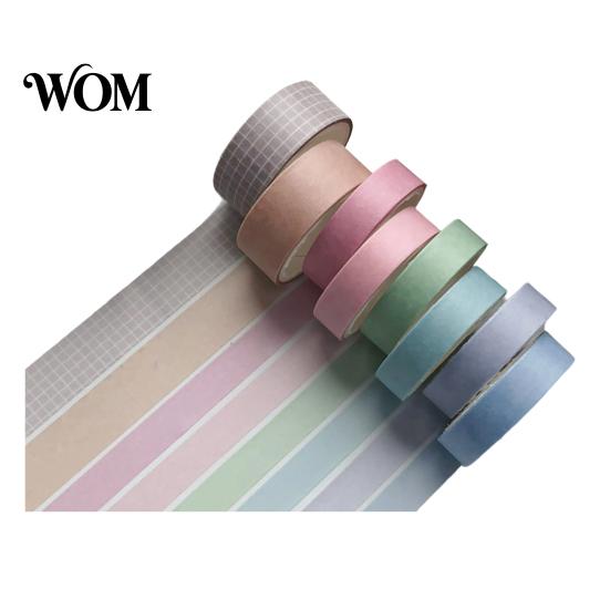 Washi Tape Set 8 Rollen Set, Dekorative Sticker, Ästhetische Unifarbene Tapes Sauberes Design Abdeckband für Scrapbooking Zubehör, Journaling Junk