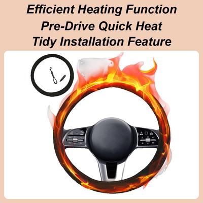 Winter Car Heating Steering Wheel Cover 12V Plug-in Steering Wheel Cover Universal Anti Slip Steering Wheel Protector Cover