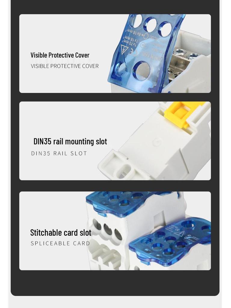 UKK Hochstrom-Anschlusskasten: Einpolige Schiene, Mehrfachausgangsverdrahtung