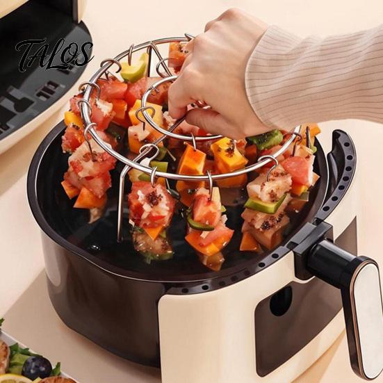 Air Fryer Cooking Gadgets Stainless Steel Skewer Rack, Vertical Kabob Frame Stand, Multi-Purpose Skewers Holder for Meat And Vegetables Tools