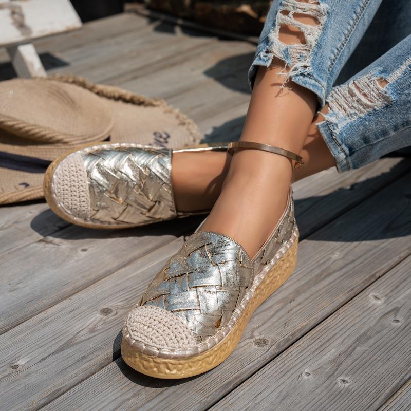 Fashion Women Shoes Ethnic Style Woven Shoes Ladies Fashion Breathable Flat Sole Casual Shoes for Women Zapatos De Mujer