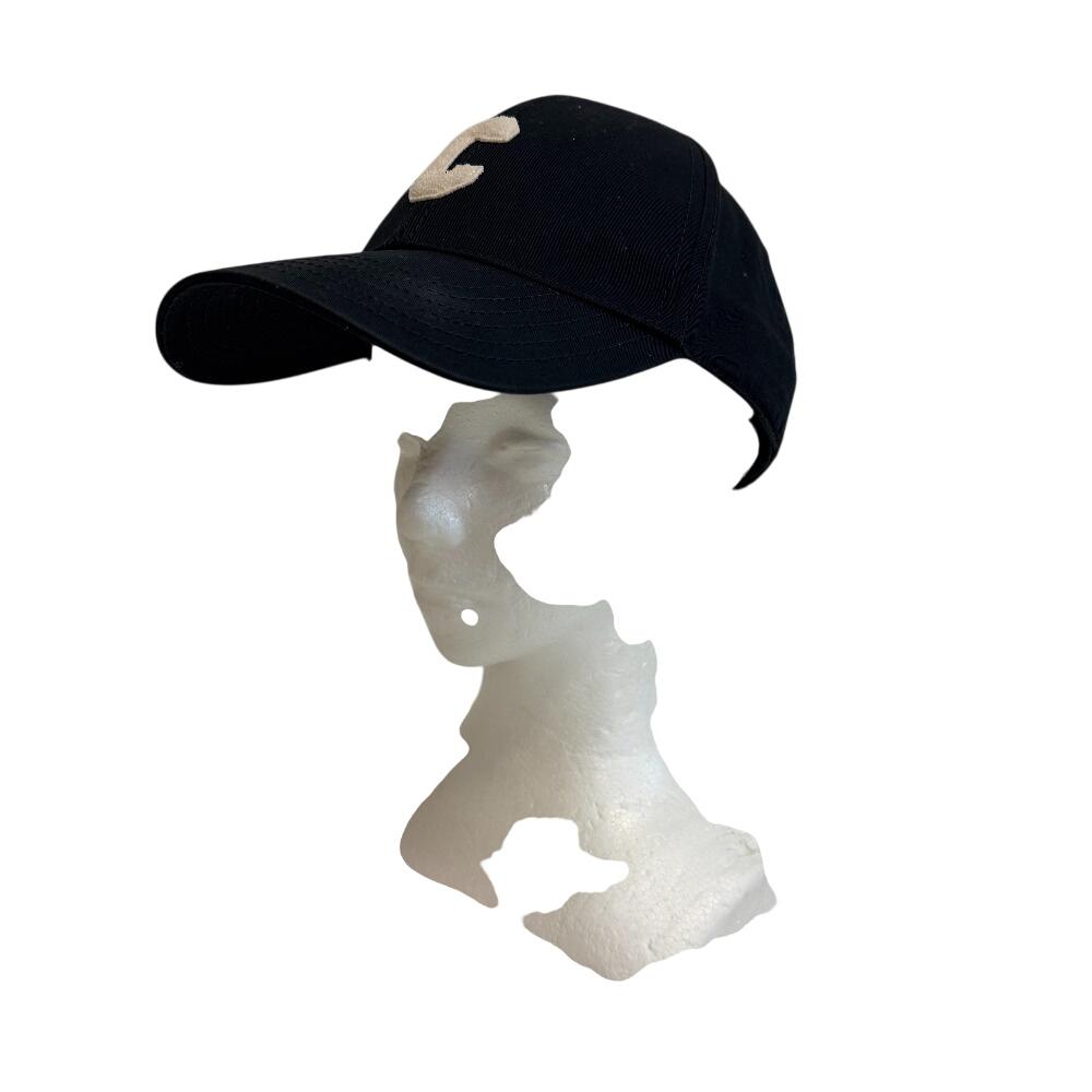 CELINE 2AUY8969P C Logo Initial Baseball cotton cap black cotton Used