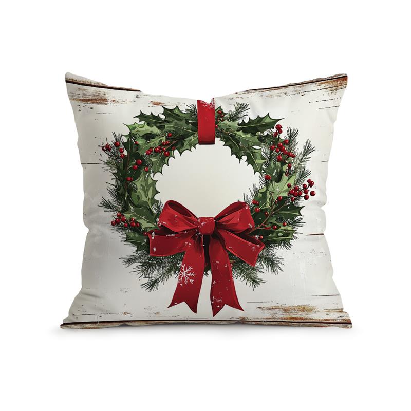 

Домашний декор Рождественские наволочки с Сантой и снеговиком Наволочка с узором Подходит для дивана, спальни, автомобиля 16x16Inch