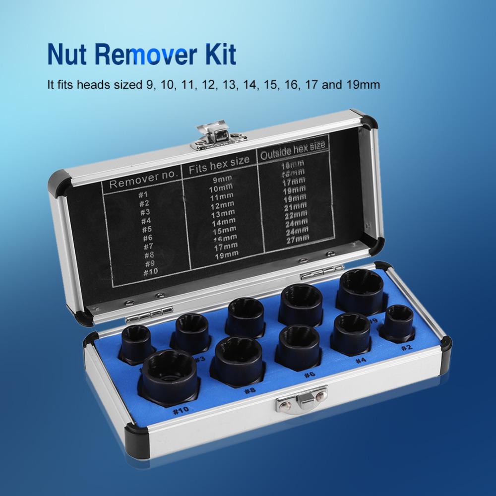 Ten-Piece Nut & Bolt Extractor Set